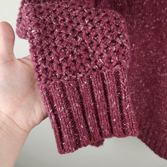 Prana Ibid Chunky Knit Wool Silk Blend Mockneck Tunic Sweater sz M - Picture 8 of 13